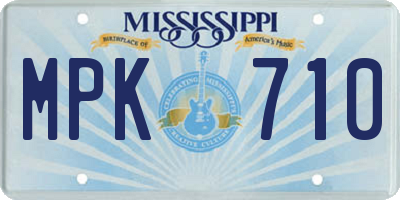 MS license plate MPK710