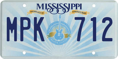 MS license plate MPK712