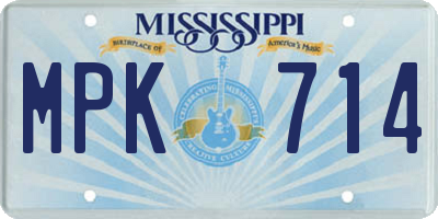 MS license plate MPK714