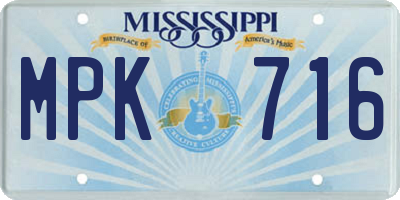 MS license plate MPK716