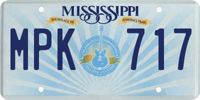MS license plate MPK717