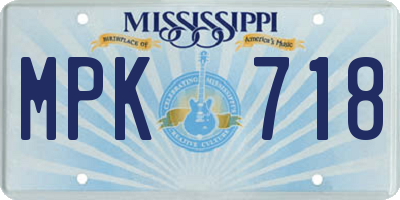 MS license plate MPK718