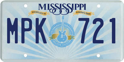 MS license plate MPK721