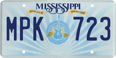 MS license plate MPK723