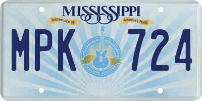 MS license plate MPK724