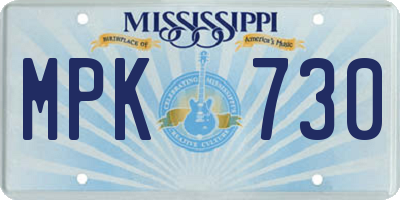 MS license plate MPK730