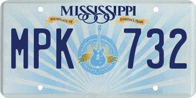 MS license plate MPK732