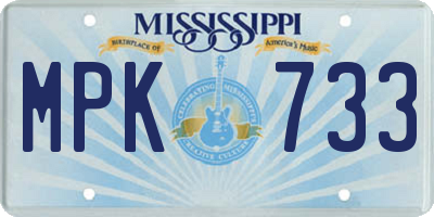 MS license plate MPK733