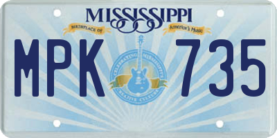 MS license plate MPK735