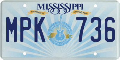 MS license plate MPK736