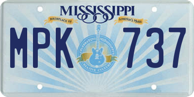 MS license plate MPK737