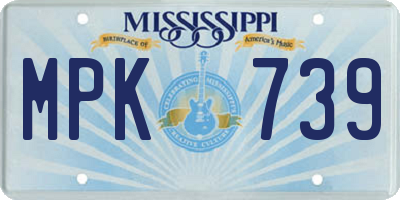 MS license plate MPK739