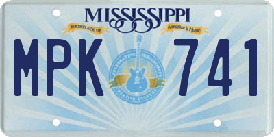 MS license plate MPK741