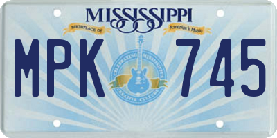 MS license plate MPK745
