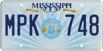 MS license plate MPK748