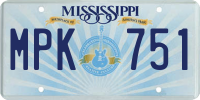 MS license plate MPK751