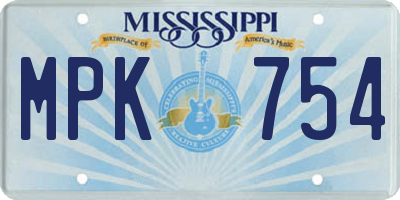 MS license plate MPK754