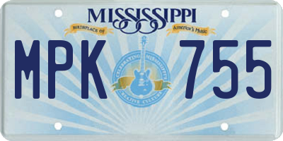 MS license plate MPK755