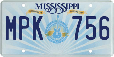 MS license plate MPK756