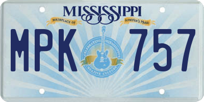 MS license plate MPK757