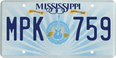 MS license plate MPK759