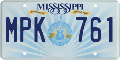 MS license plate MPK761