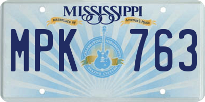 MS license plate MPK763