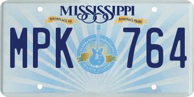 MS license plate MPK764