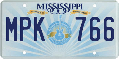 MS license plate MPK766