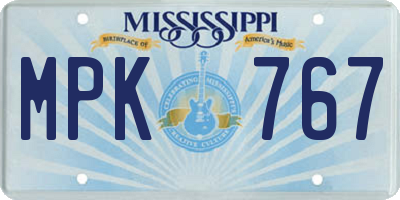 MS license plate MPK767