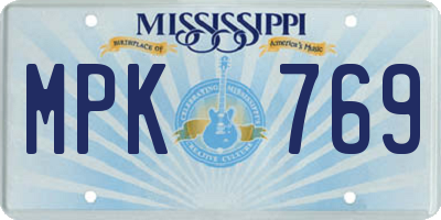 MS license plate MPK769