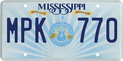 MS license plate MPK770