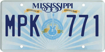 MS license plate MPK771