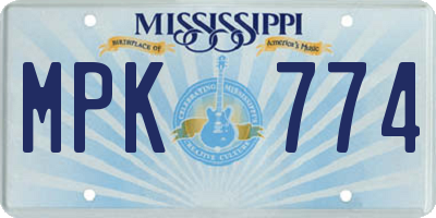 MS license plate MPK774