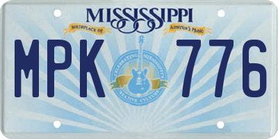 MS license plate MPK776