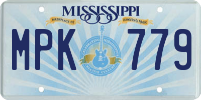 MS license plate MPK779