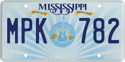 MS license plate MPK782