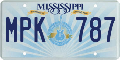MS license plate MPK787