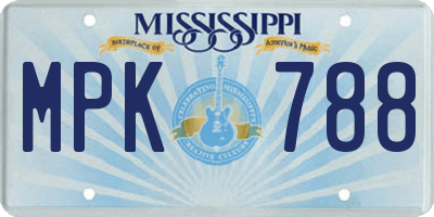 MS license plate MPK788