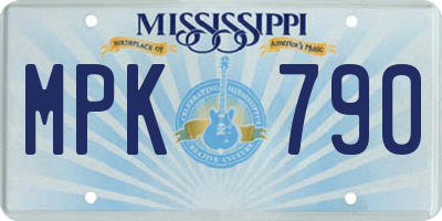 MS license plate MPK790