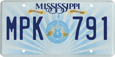 MS license plate MPK791