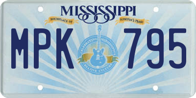 MS license plate MPK795