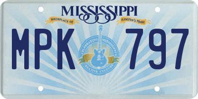 MS license plate MPK797