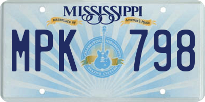 MS license plate MPK798