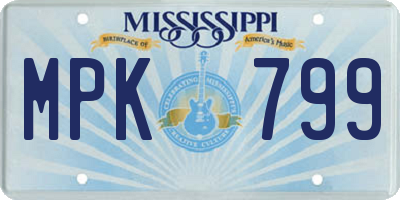 MS license plate MPK799