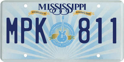 MS license plate MPK811