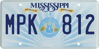 MS license plate MPK812