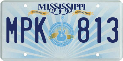 MS license plate MPK813