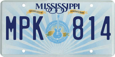 MS license plate MPK814