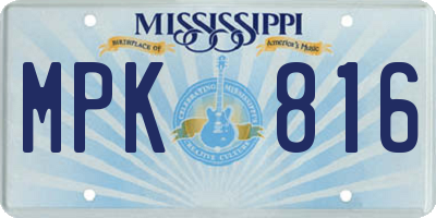 MS license plate MPK816